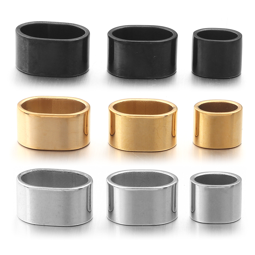 Jewelry Making Hobby - 6pcs Flat Stainless Steel Tube Slider