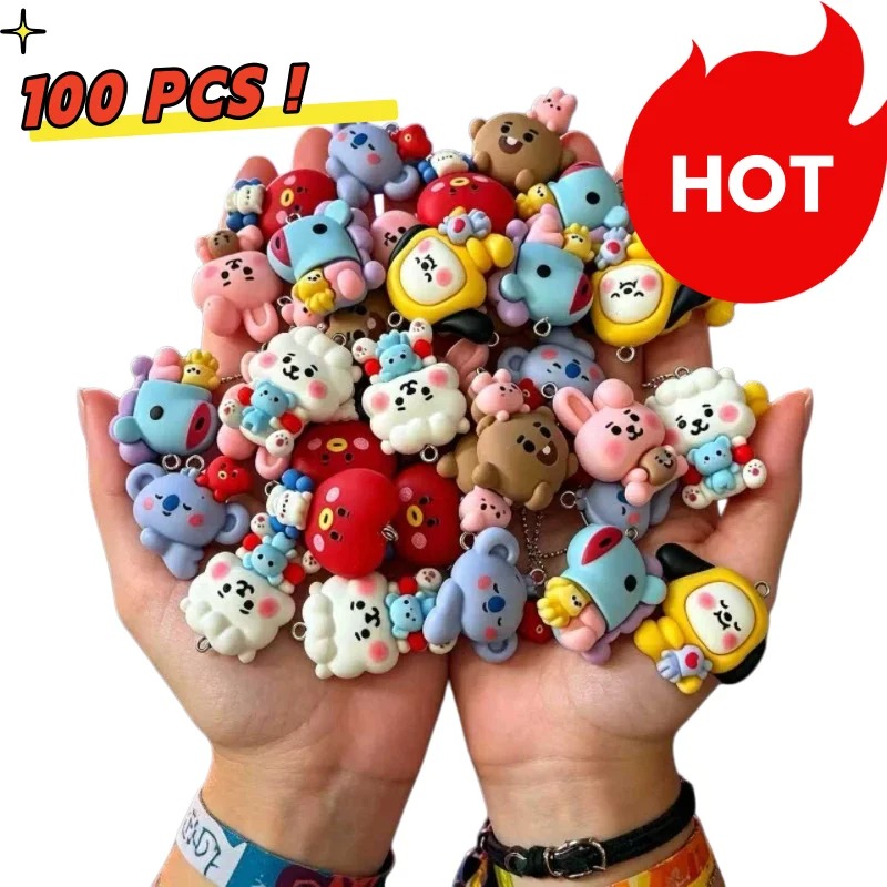 Jewelry Making Hobby - 7pcs BT21 Resin Cartoon Charm DIY