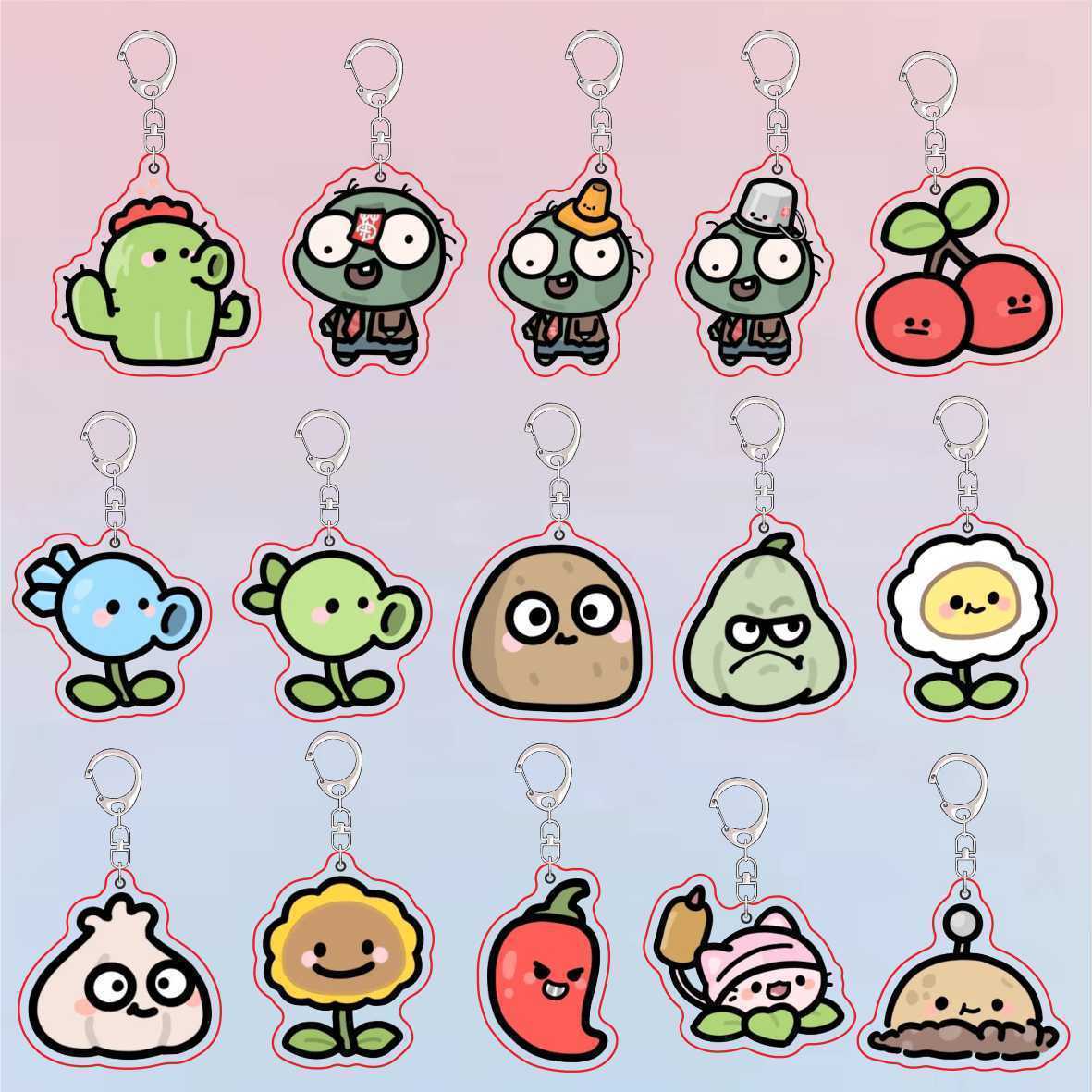 Jewelry Making Hobby - Plants Vs Zombies Acrylic Cute Keychain