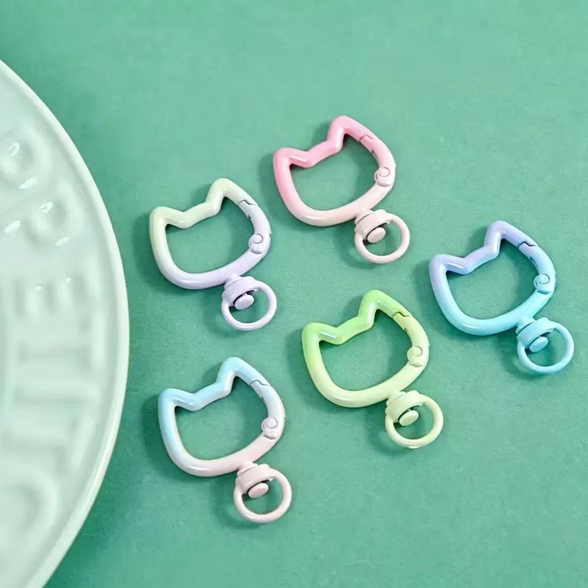 Jewelry Making Hobby - 5-10PCS Gradient Cute Cat Clasp Openable