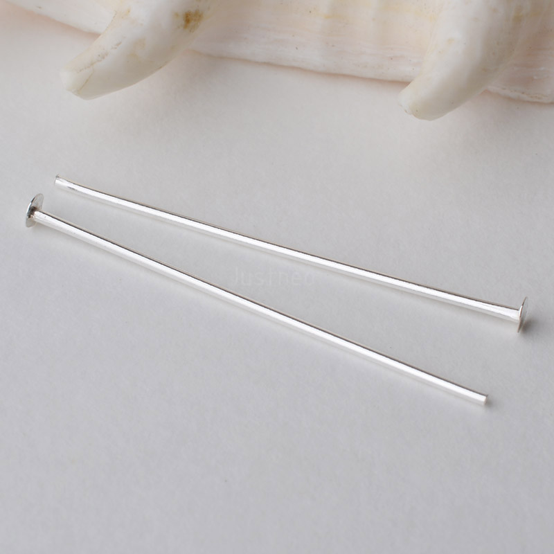 925 Sterling Silver Flat Head  - đánh giá và giá Jewelry Making Head Pins