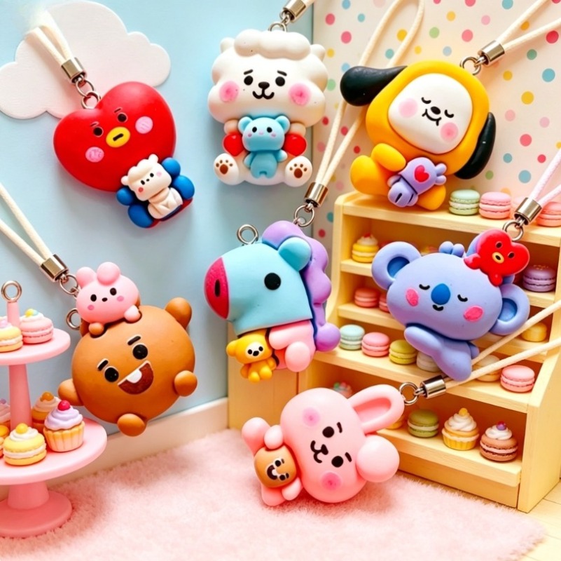 7pcs BT21 Resin Cartoon Charm  - đánh giá và giá Jewelry Making Hobby