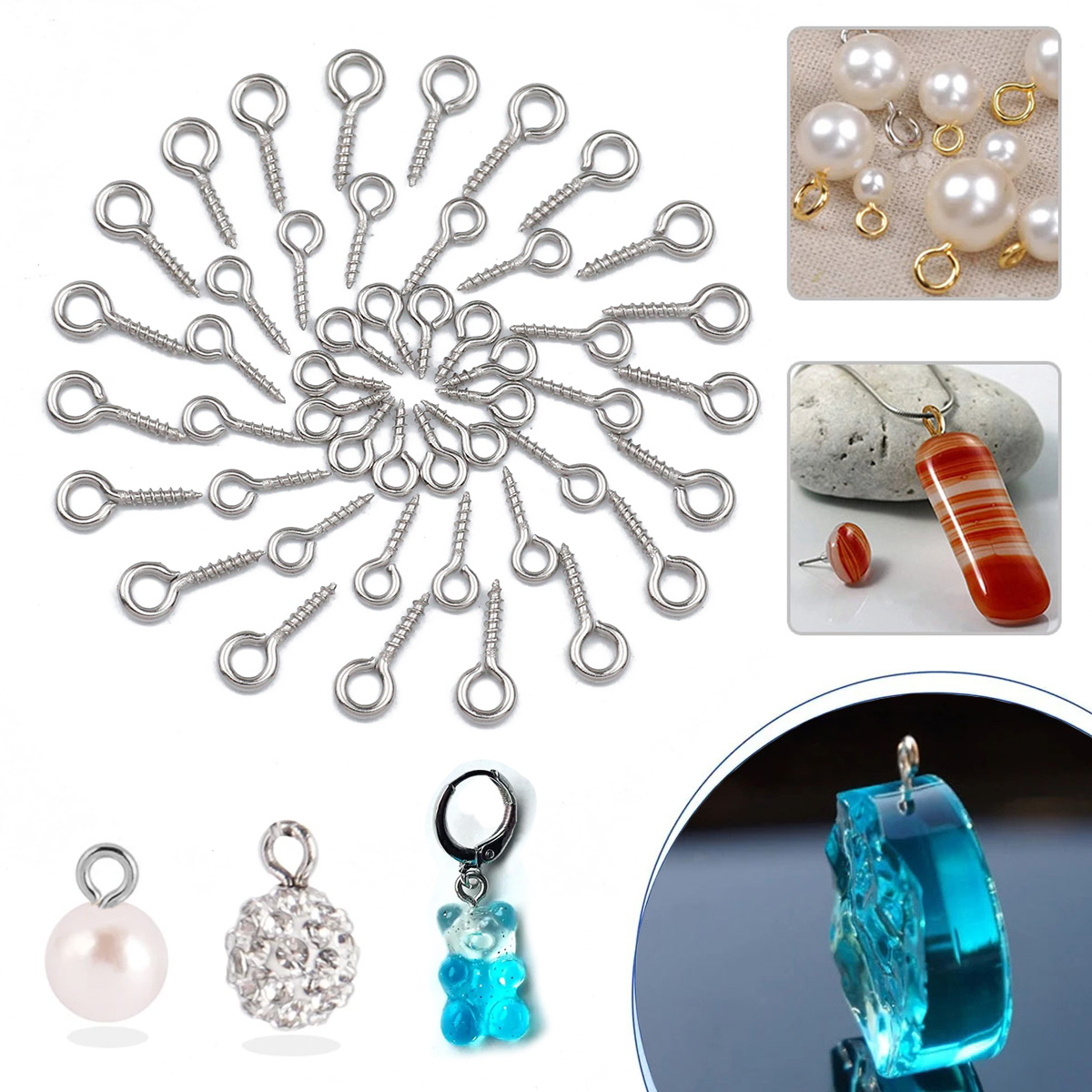 100pcs 4x8/5x10/5x12mm Stainle - đánh giá và giá Jewelry Making Rivets